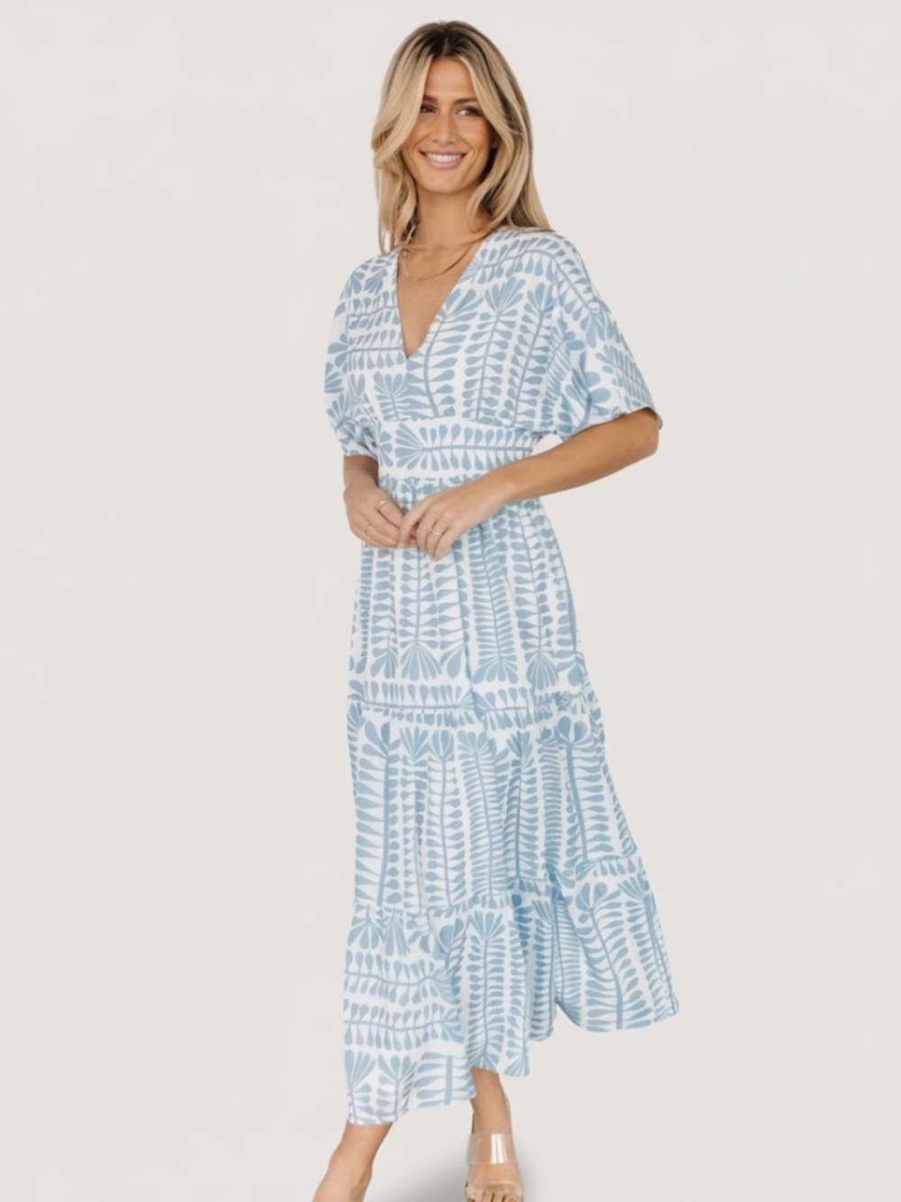 Baltic Born Austin Kimono Dress Blue Print M